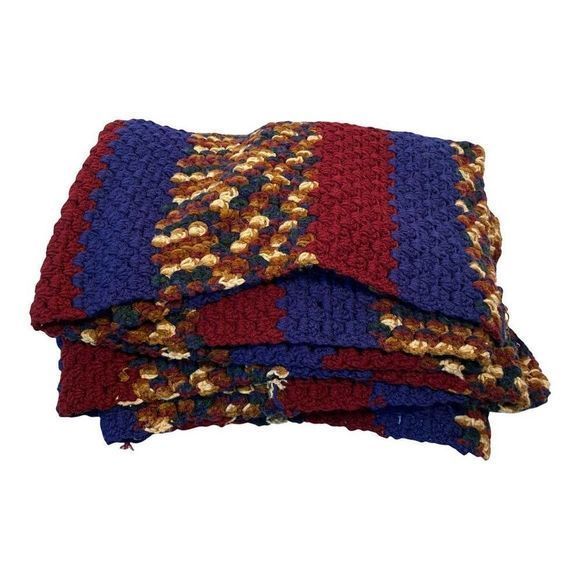 Crochet Multicolor Quilted Blanket‎ - Picture 3 of 3